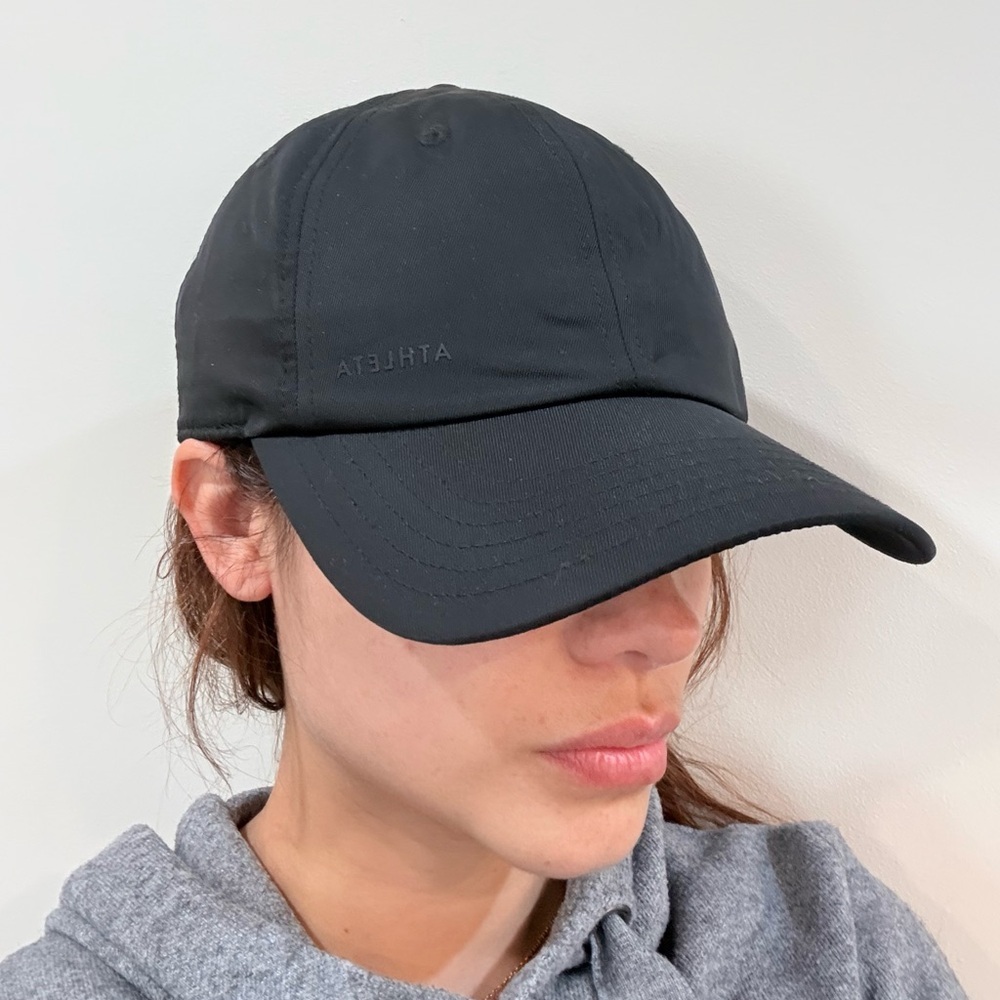 Nwot Athleta Unisex Black Minimal Logo Baseball Cap